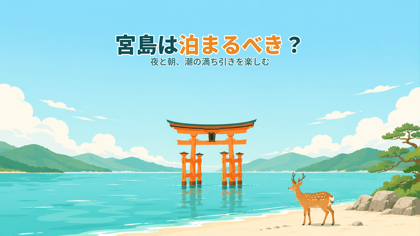 宮島は泊まるべき?日帰りでは味わえない夜と朝、潮の満ち引きの楽しみ方